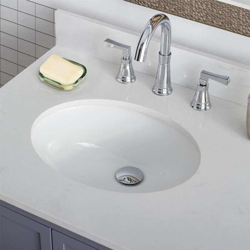 Meuble-lavabo Dorel Living Otum 36 po avec comptoir et lavabo en porcelaine – Image 3