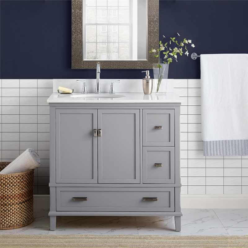 Meuble-lavabo Dorel Living Otum 36 po avec comptoir et lavabo en porcelaine