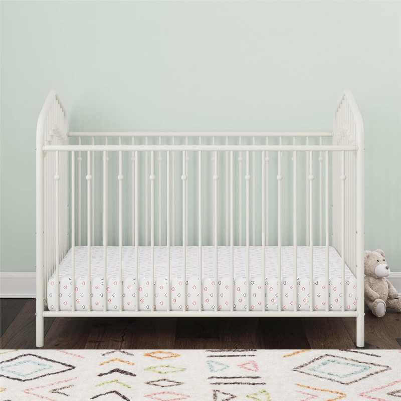 Lit bébé en métal Novogratz Bushwick blanc cassé – Image 3