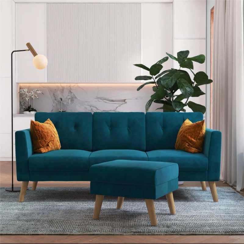 Canapé d'angle CosmoLiving Gloria avec pouf amovible et design réversible – Image 2