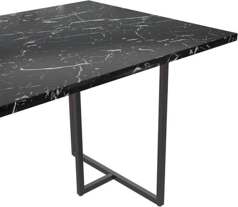 CosmoLiving Astor Table à manger imitation marbre Noir – Image 3