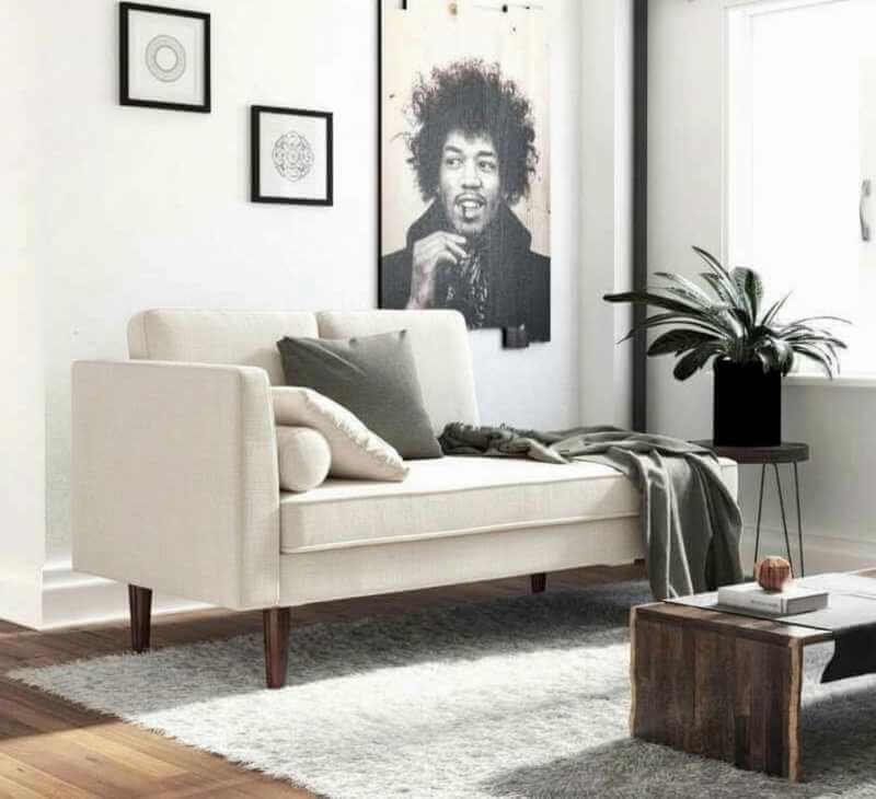 Chaise longue moderne en velours