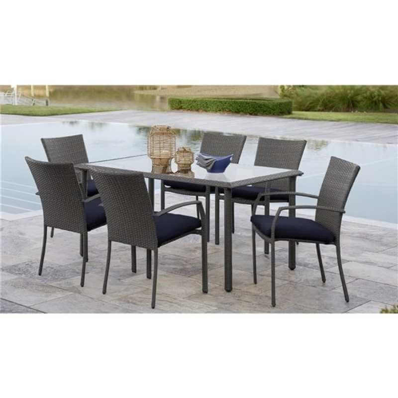 Table de salle à manger Cosco Outdoor Living Lakewood Ranch - 91 cm x 161 cm - Grise – Image 3