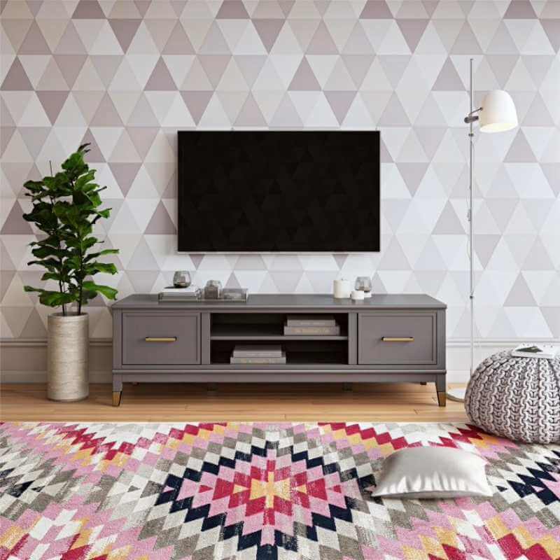 Meuble TV CosmoLiving Westerleigh pour téléviseur jusqu’à 65 pouces – gris graphite