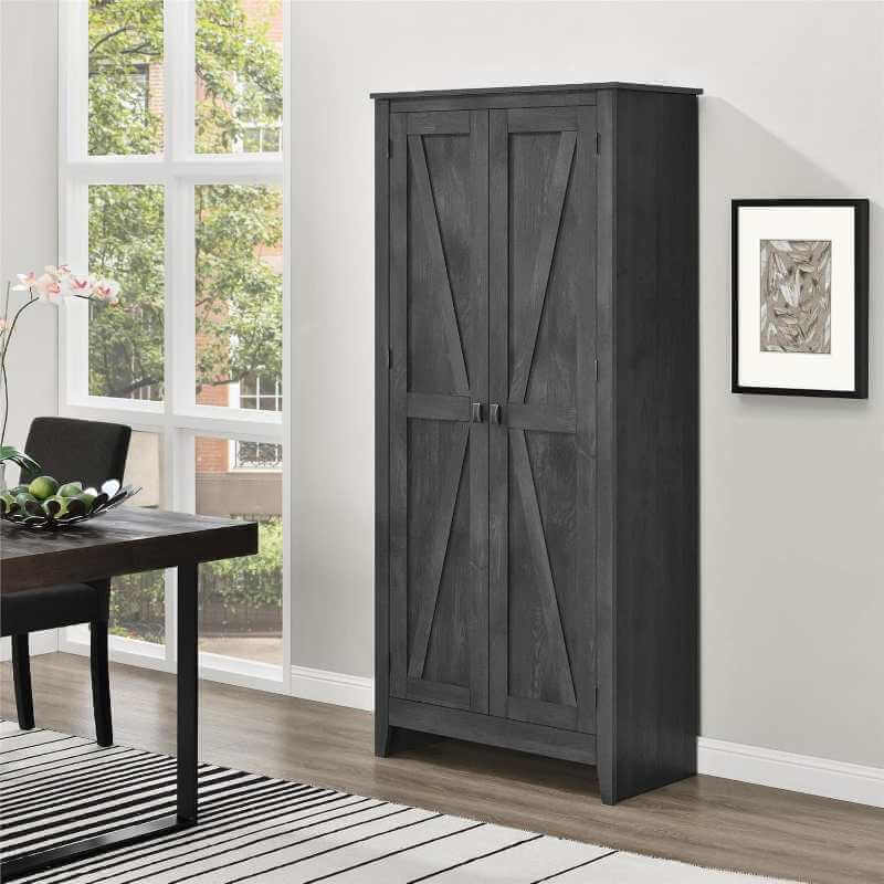 Armoire de rangement Ameriwood Home Farmington 32 po – style rustique gris, 4 tablettes – Image 2