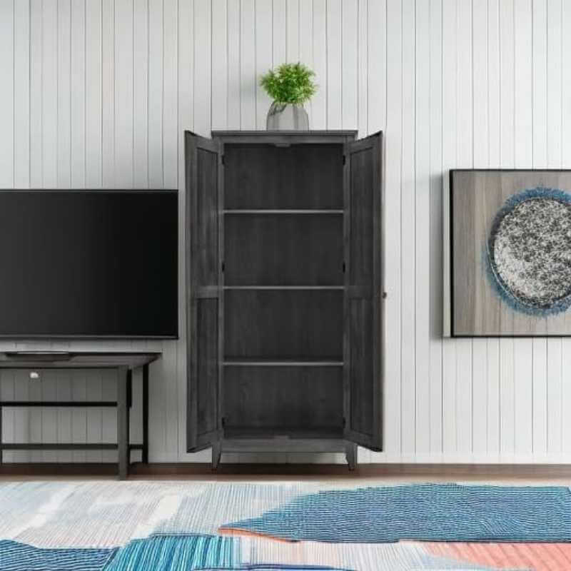 Armoire de rangement Ameriwood Home Farmington 32 po – style rustique gris, 4 tablettes – Image 3