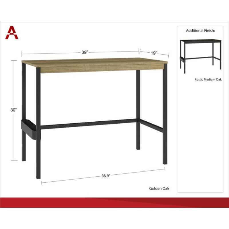 Bureau informatique Ameriwood Home Nickle Creek – style industriel rustique, 39 po – Image 2
